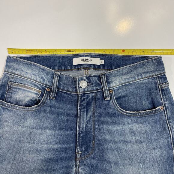 Hudson Light Wash Mens Zack Slim Fit Distressed Jeans 31x34 Cotton Denim - Picture 9 of 9